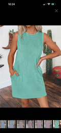 💚 Easy Breezy Mineral Wash Tank Dress 💚