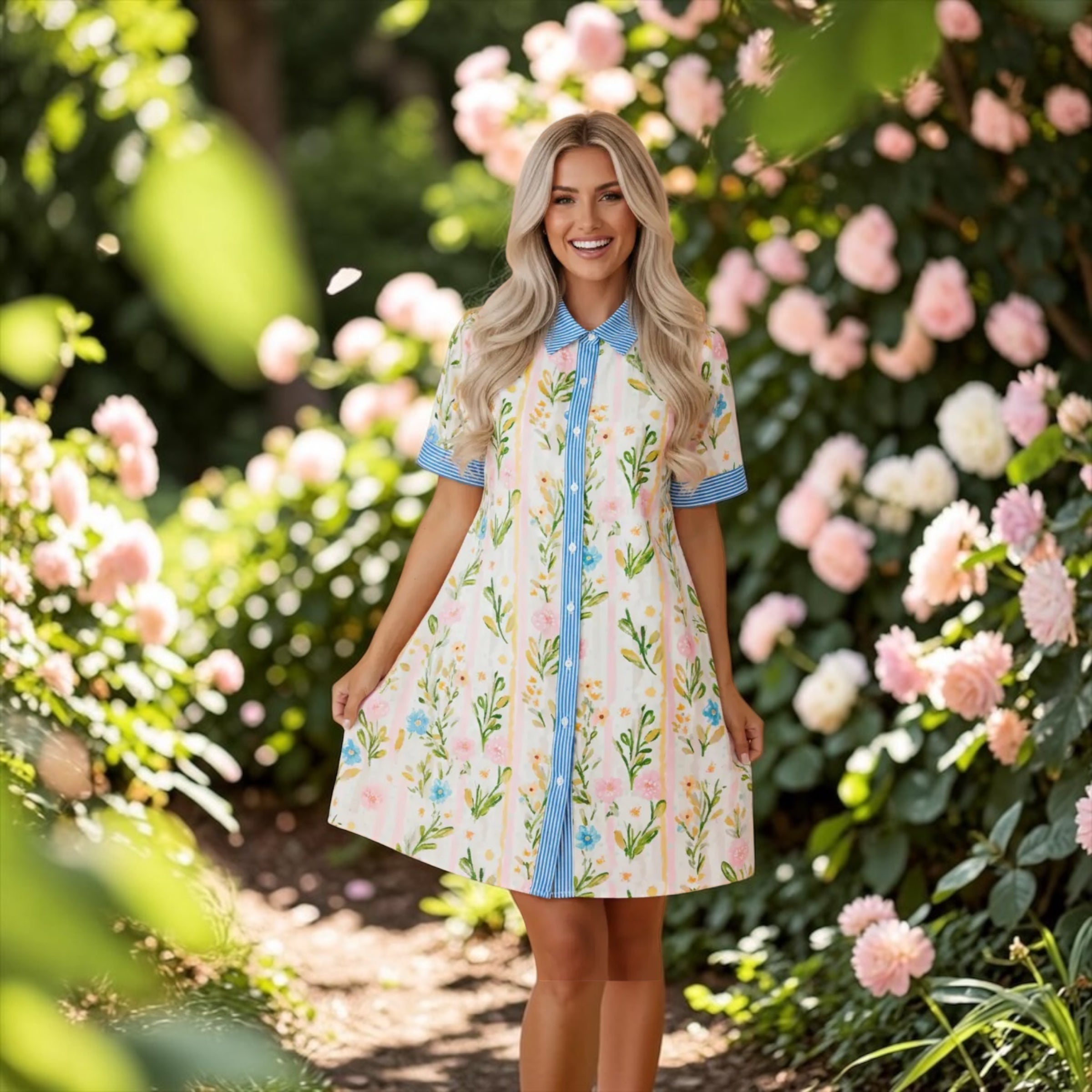 Bluebell Bloom Collared Floral Dress