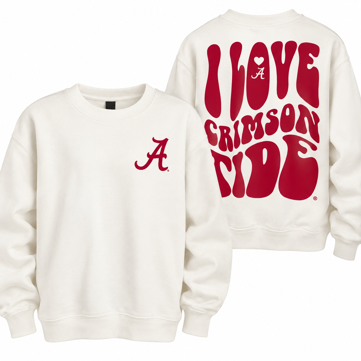 Alabama Love Crimson Tide cream sweatshirt