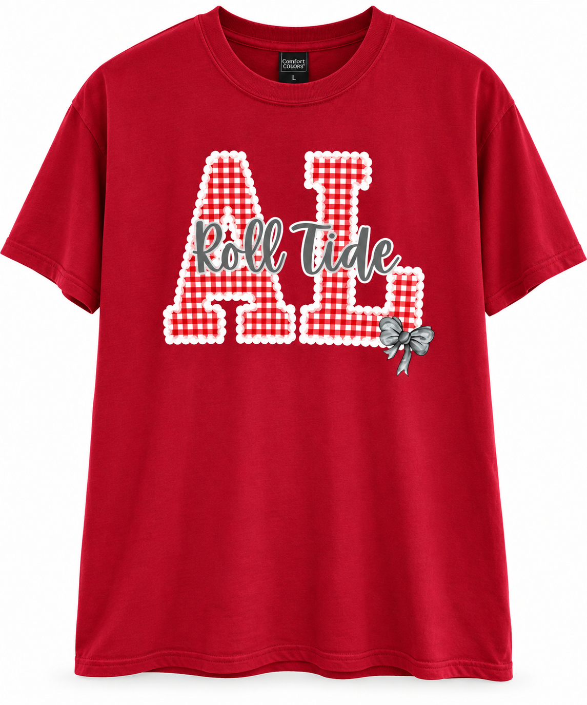 Crimson Roll Tide AL Gingham Comfort Colors T-Shirt