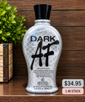 Devoted Creations Dark AF tanning lotion on a shelf