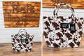 Lulu Mac brown and white cow print tote bag
