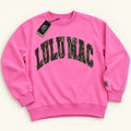Lulu Mac hot pink sweatshirt with camo lettering