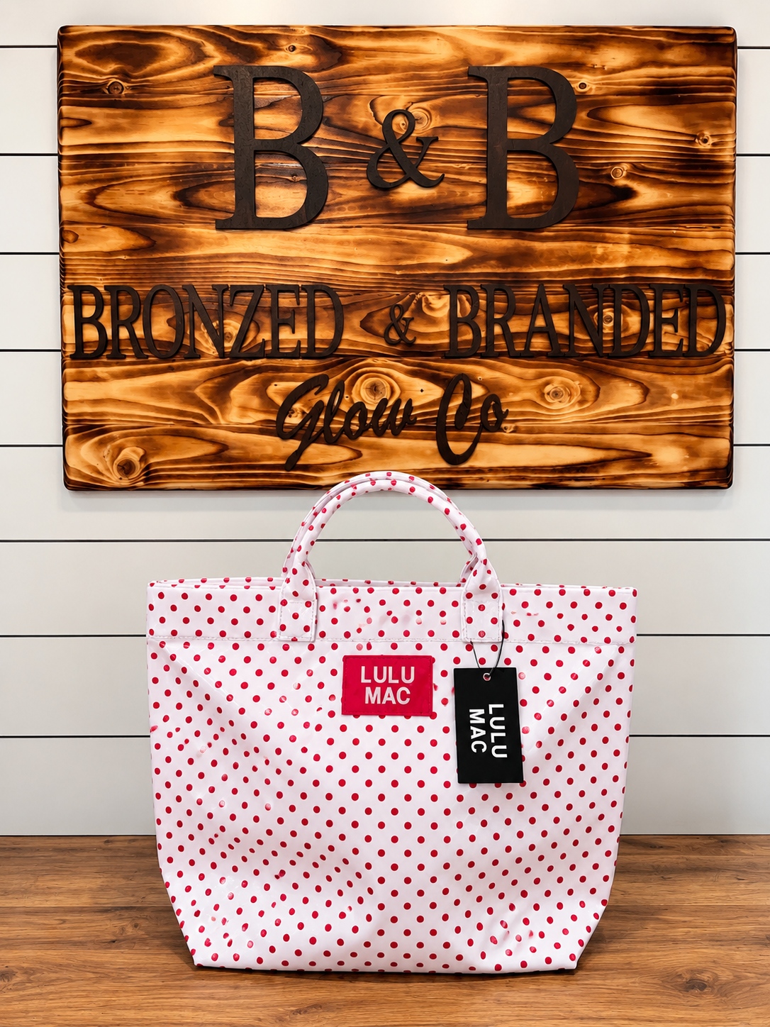 Lulu Mac White & Red Polka Dot Tote