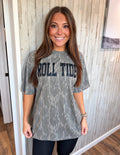 Roll Tide black lettering camouflage T-shirt modeled