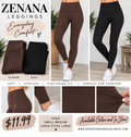 Zenana leggings in dark brown and black